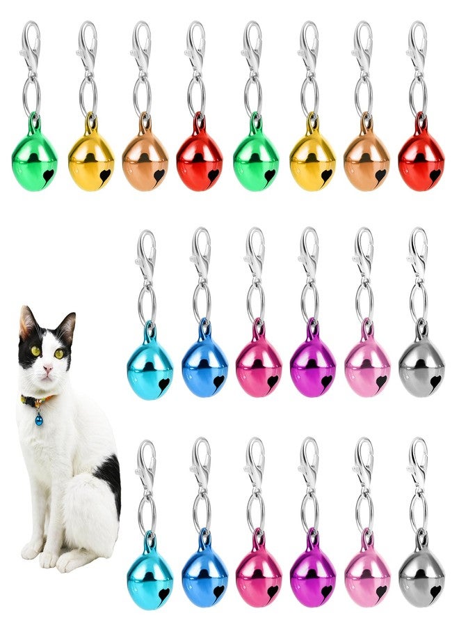 COMNICO 20 pcs Pet Bells for Dog Cat Collar, Metal Round Collar Charms Clear Crisp Sound with Clasps, Kitten Small Animal Pendant Accessories, Christmas Decoration Bell(Colourful) (10) - Image 1